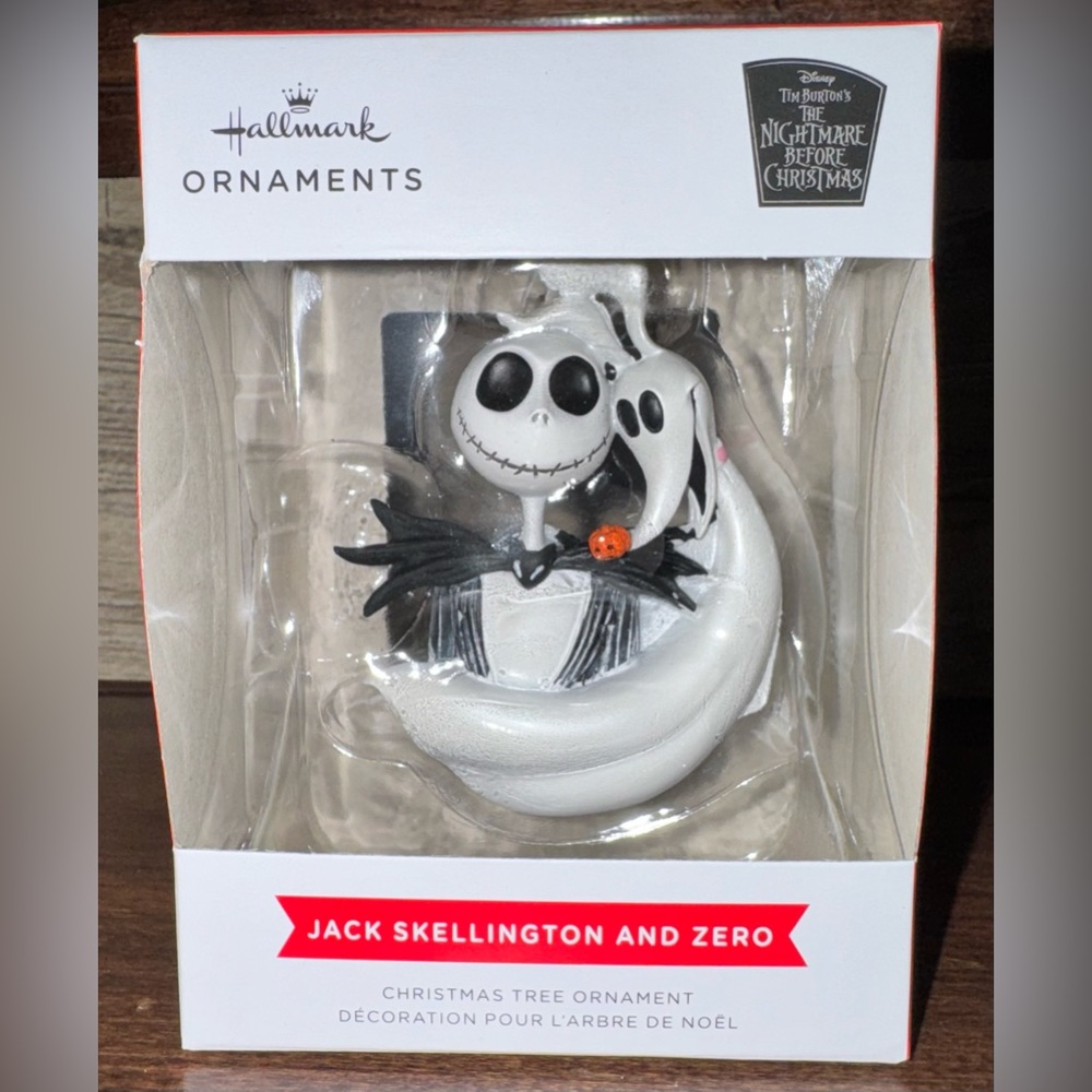 🥰 HALLMARK JACK SKELLINGTON & ZERO NIGHTMARE BEFORE CHRISTMAS TREE ORNAMENT